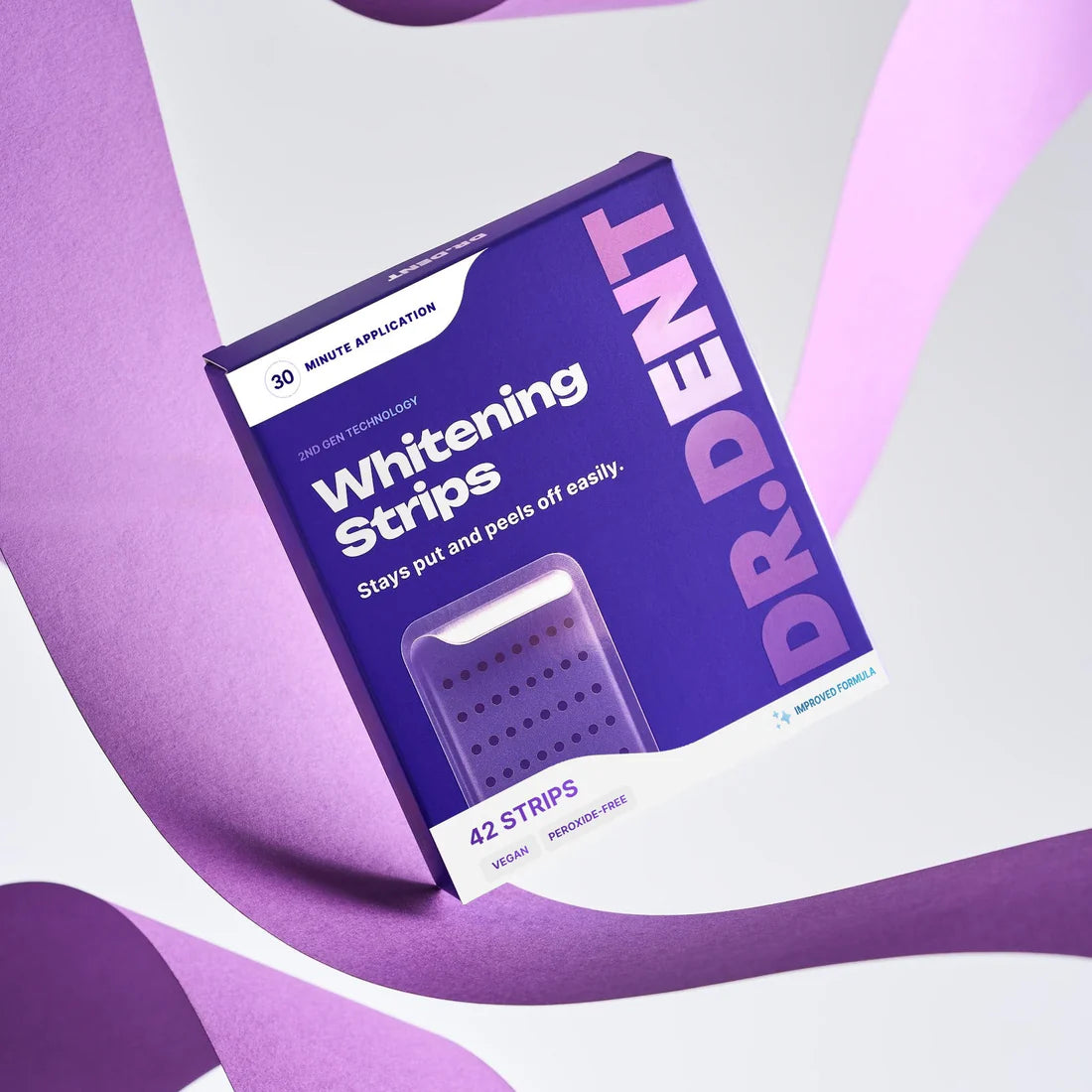Purple Teeth Whitening Strips – 21 Sessions, Peroxide-Free & Sensitivity-Free
